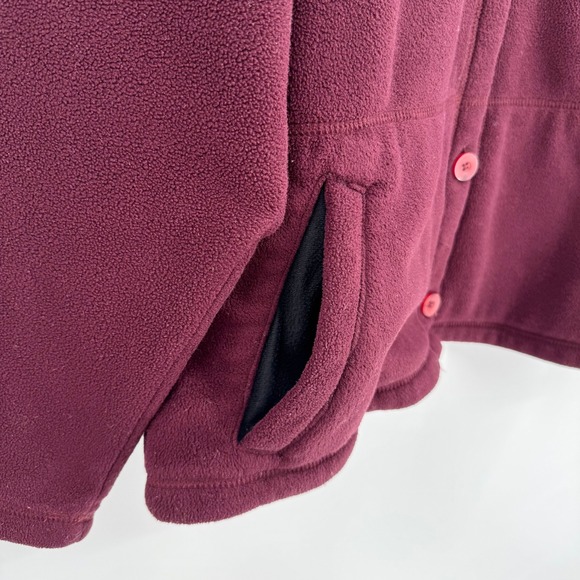 Eddie Bauer Maroon Button Front Polartec Fleece Jacket Women's Sz XL Tall - Picture 4 of 10